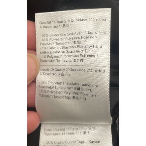 Escada Blue Red White Floral Silk Sheath Dress 42 US 12 SS Fitted Tulip Jacquard - Picture 11 of 12